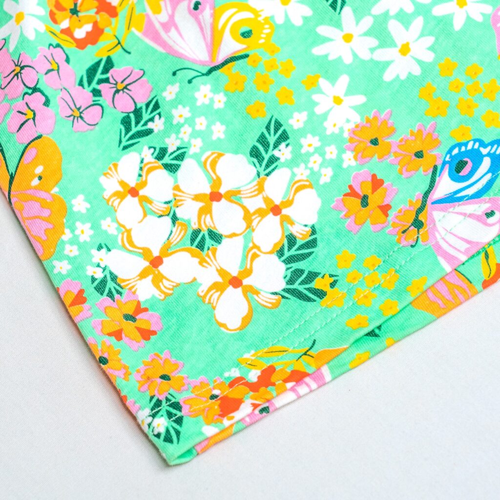 green dress Butterfly Blossoms prints